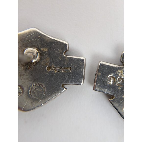 Sterling Silver 925 Harley Davidson Stud Post Earrings Cubic Zirconia - Picture 8 of 16